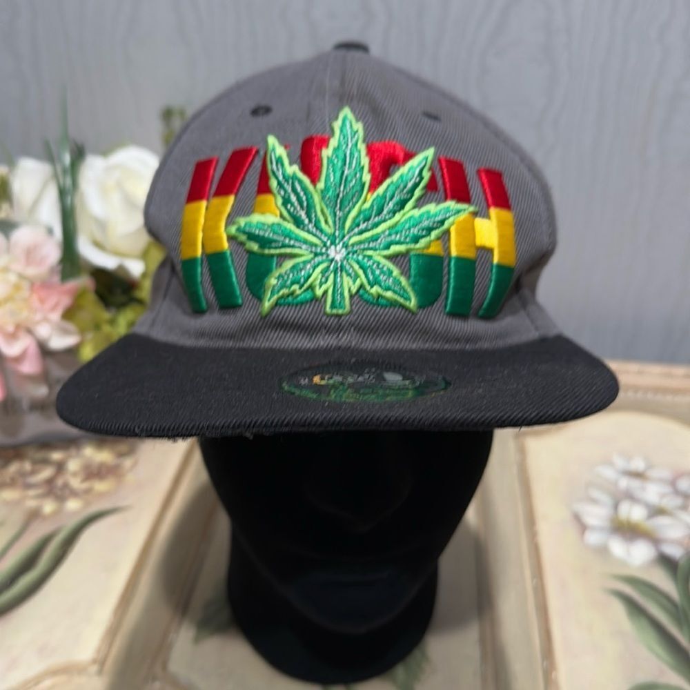 HowD Jamaican KUSH Marijuana Leaf Front Back Embroidery Snapback Cap Hat Unisex - Picture 2 of 15